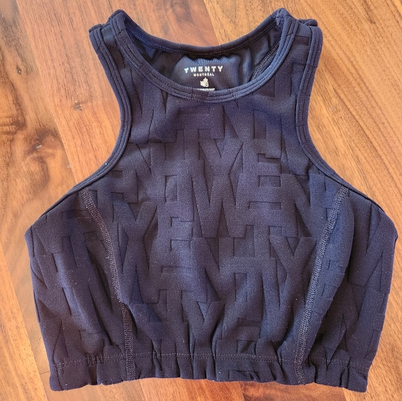 Twenty Montreal Black Cropped Tank Activewear - Picture 1 of 7